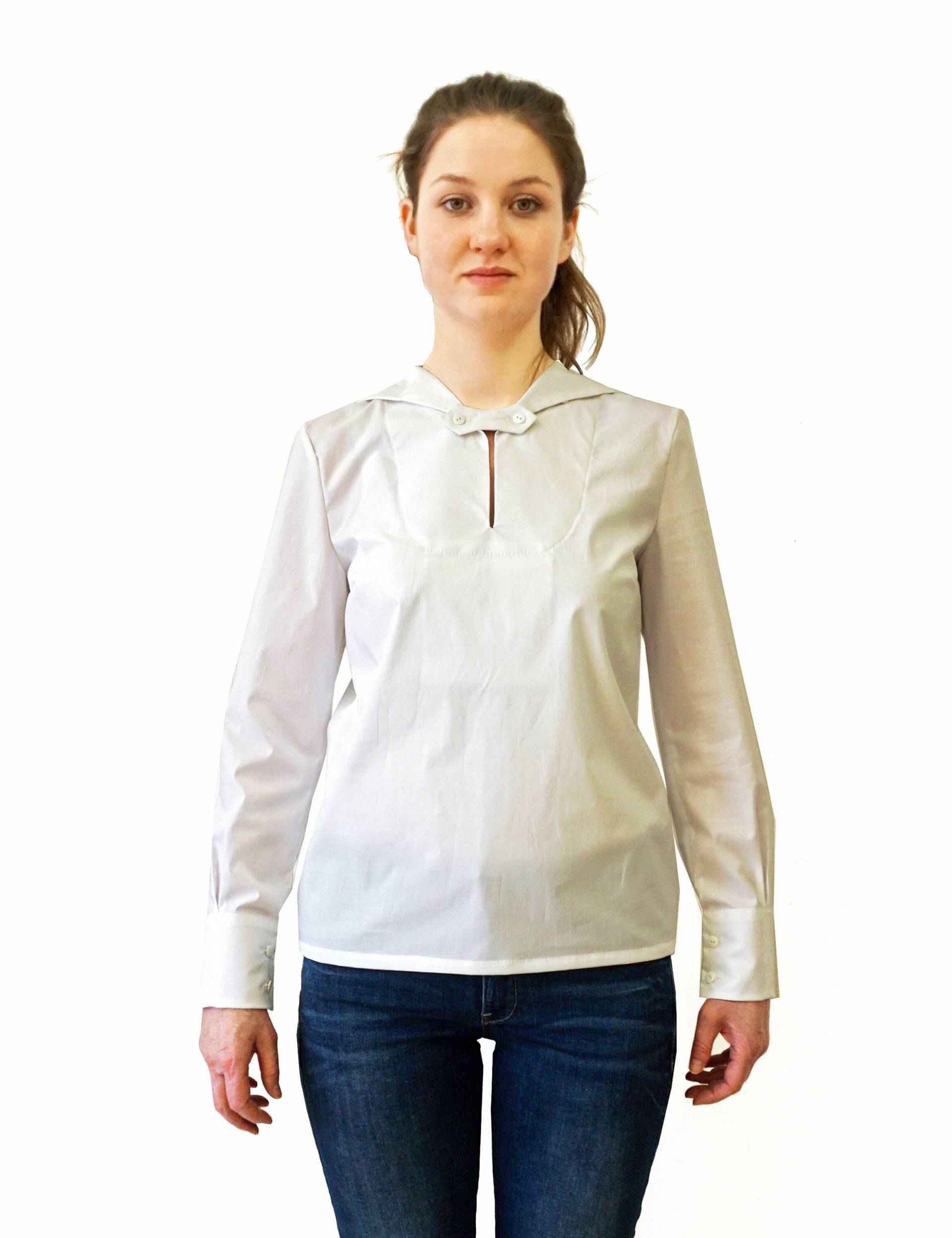 Matrosenbluse Seemannsbluse Mit Matrosenkragen Einfarbig Gestreift Streifen von YSTEER