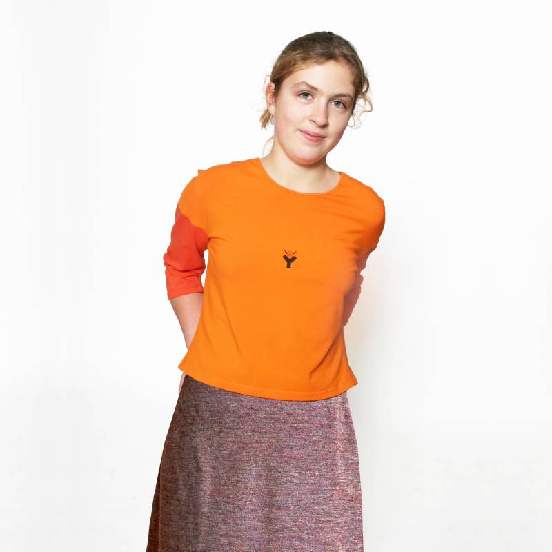 Frauen Mini Rock Aus Wolle in Blau Und Braun von YSTEER