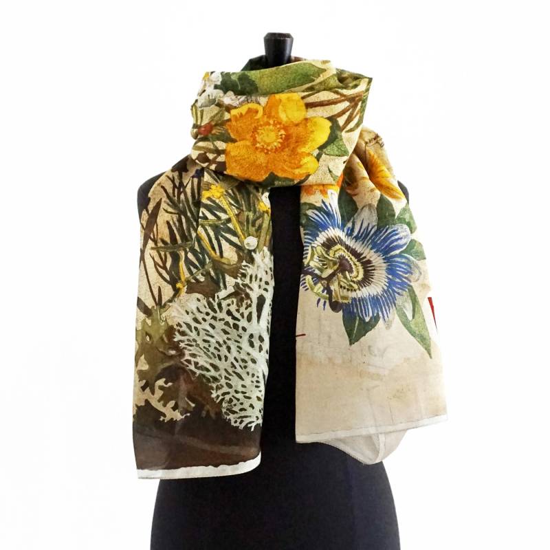 Pflanzen Tuch Handzeichnung Mit Kräutern Und Blumen von YSTEER