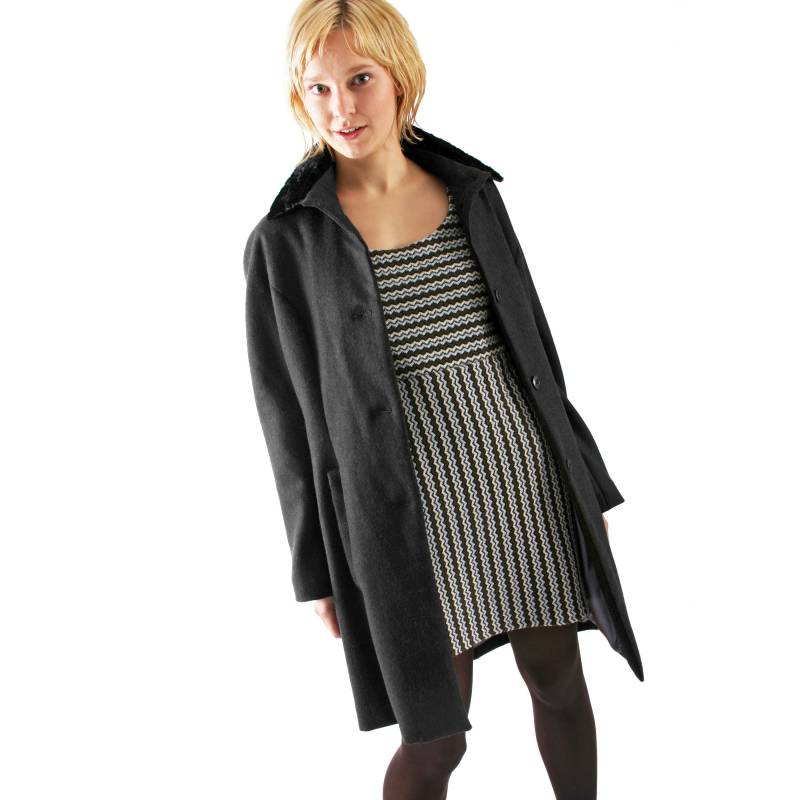 Winter Kurzmantel in Schwarz Oder Weiß, Pelz Kaschmir Alpaka Wolle Angora von YSTEER