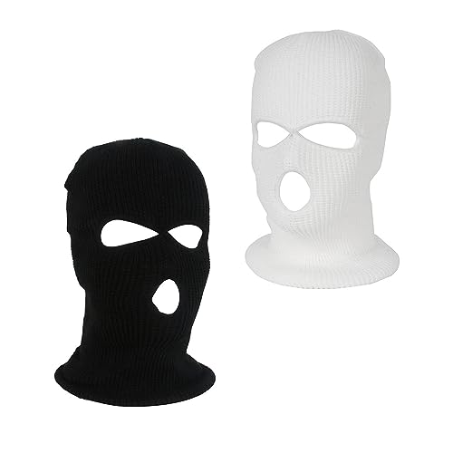 YSTP Sturmhaube, 2 Stücke 3 Löcher Gestrickte Sturmhauben Ski Mask Winddicht Warm Sturmmaske Sturmhaube Motorrad für Outdoor Sport Herren und Damen (2, Gemischt) von YSTP