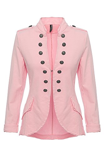 YSU Damen Blazer Damenjacke Military Knöpfe S-XXXL (rosa, XL) YSU Damen Blazer Damenjacke Military Knöpfe S-XXXL (rosa, XL) von YSU