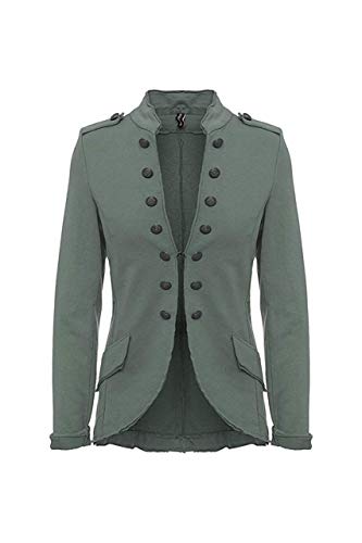 YSU Damen Blazer Damenjacke Military Knöpfe S-XXXL (Khaki, XXXL) von YSU