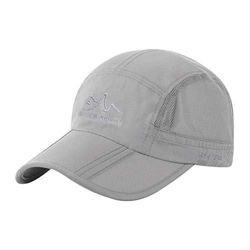 YSXY Mesh Baseball Cap Golf Tennis Kappe Sonnenhut Freizeit UV-Schutz-Kappe Einstellbare Atmungsaktives Sommerhut Sonnencap Schnell Trocknende Wandermütze fur Herren Damen (Hellgrau-3) von YSXY