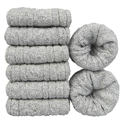 YSense Beau 6 Paar Merino WolleSocken für Herren Thermosocken Wintersocken Atmungsaktiv Wandersocken Trekkingsocken Baumwollsocken Business & Freizeit Stricksocken Sportsocken EU 38-45 von YSense Beau