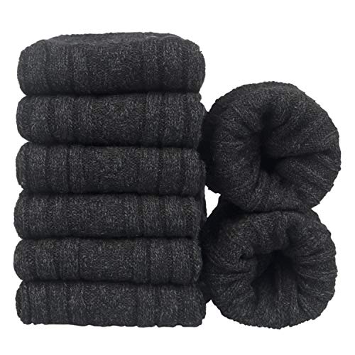 YSense Beau 6 Paar Merino WolleSocken für Herren Thermosocken Wintersocken Atmungsaktiv Wandersocken Trekkingsocken Baumwollsocken Business & Freizeit Stricksocken Sportsocken EU 38-45 von YSense Beau