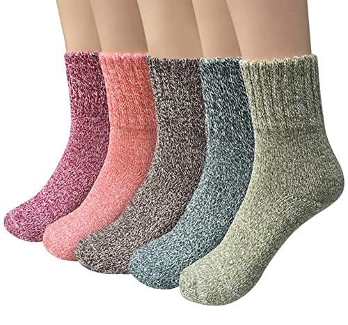 YSense Snug 5 Paar Wollsocken Stricksocken Winter Damensocken Thermosocken Socken MEHRWEG von YSense