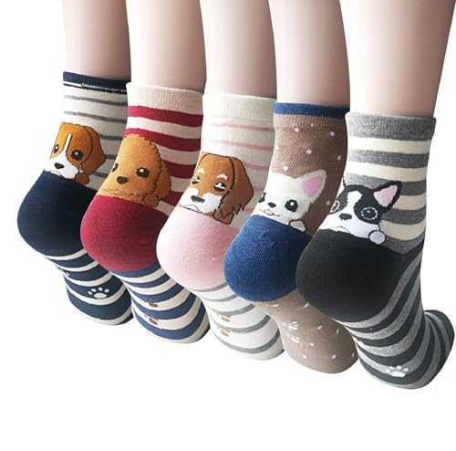 5 paar Bamwollue socken, Warm und dick Animal Damen Crew Socken für Winter, Mehrfarbig, Einheitsgröße von YSense