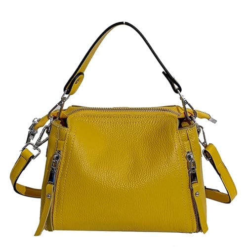 Umhängetasche Damen Damen Leder Crossbody Schulter Handtaschen Mode Messenger Tragetaschen Casual Style(Yellow) von YShiuoL