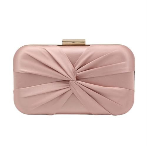 YShiuoL Damen Clutch Satin Abend Clutch Tasche for Frauen Lady Party Hochzeit Beutel Kette Schulter Umhängetaschen(Pink) von YShiuoL