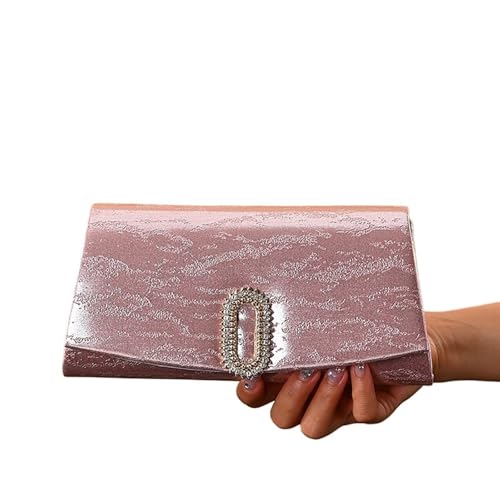 YShiuoL Damen Clutch Strass Handtasche Frauen Party Hochzeit Clutch Abendtasche Leder Geldbörse Dame Kristall Tasche Umschlag Design Kette Tasche von YShiuoL