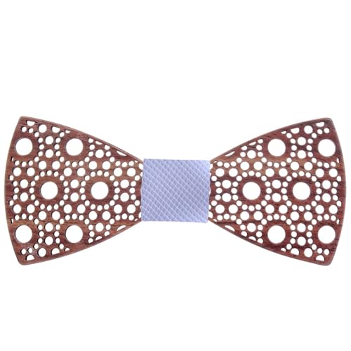 YShiuoL Holzfliege Holz Fliege Dot Hohl Geschnitzte Krawatten for Männer Hochzeit Plaid Formale Bowtie Zubehör Krawatte(Color1) von YShiuoL