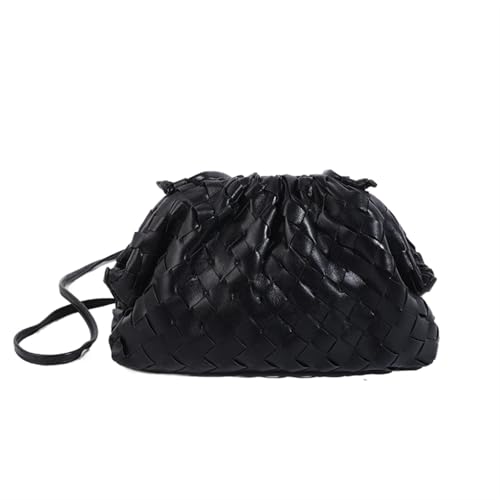YShiuoL Umhängetasche Damen Dame Umhängetasche Geldbörse Mode Einfarbig Kleine Cloud Pack for Frauen Hand PU Leder Schulter Taschen(Black) von YShiuoL