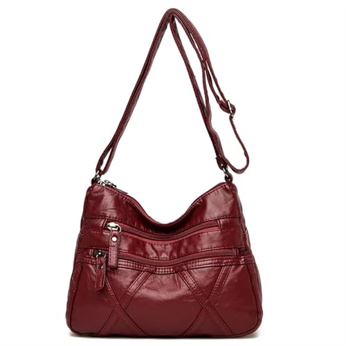 YShiuoL Umhängetasche Damen Damen Crossbody Schulter Messenger Bags Weiche Leder Handtaschen Bolsos Leichte(Red1) von YShiuoL