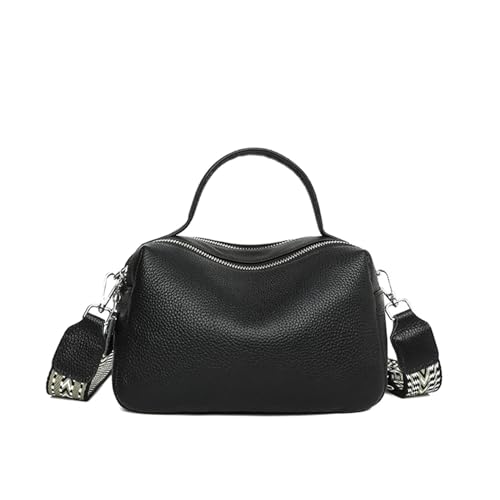 YShiuoL Umhängetasche Damen Damen Leder Umhängetaschen Einfache Vintage Tote Handtaschen Schulter Stil(Black) von YShiuoL