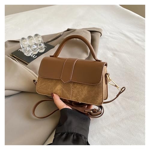 YShiuoL Umhängetasche Damen Damen PU Leder Crossbody Schultertasche Vintage Handtasche Square Satchel Unterarm(Brown) von YShiuoL