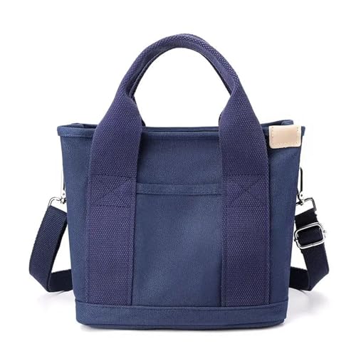 YShiuoL Umhängetasche Damen Frauen Umhängetaschen Kleine Tasche mit Reißverschluss Mode Dame Einzelnen Schulter Tragbare Verdickte Leinwand Eimer Einkaufstasche(Blue) von YShiuoL