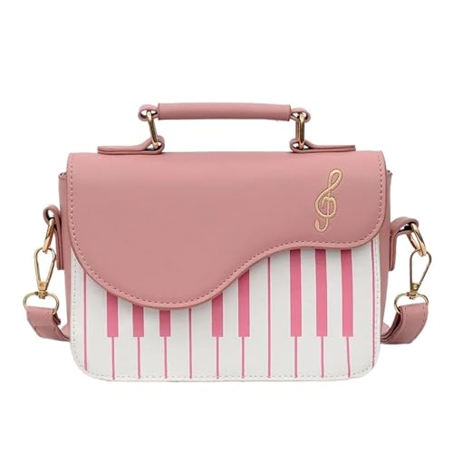 YShiuoL Umhängetasche Damen Frauen Umhängetaschen PU Leder Umhängetasche Klavier Design Handtasche Mode Corssbody Tasche Münze Geldbörse Paket(Pink) von YShiuoL