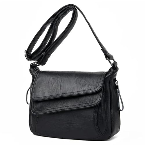 YShiuoL Umhängetasche Damen Handtasche aus weichem Leder, Geldbörsen und Handtaschen, lässige Umhängetaschen for Damen(Black) von YShiuoL
