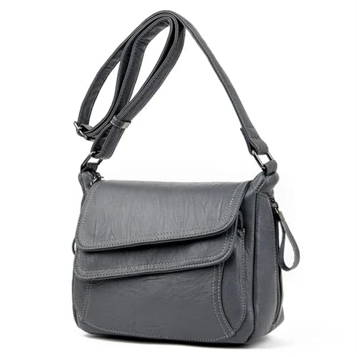 YShiuoL Umhängetasche Damen Handtasche aus weichem Leder, Geldbörsen und Handtaschen, lässige Umhängetaschen for Damen(Gray) von YShiuoL