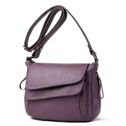 YShiuoL Umhängetasche Damen Handtasche aus weichem Leder, Geldbörsen und Handtaschen, lässige Umhängetaschen for Damen(Purple) von YShiuoL
