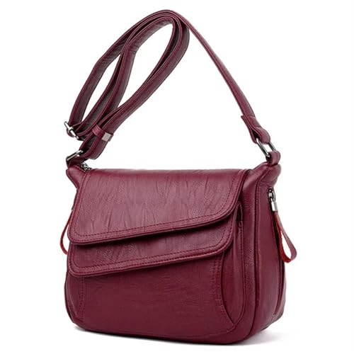 YShiuoL Umhängetasche Damen Handtasche aus weichem Leder, Geldbörsen und Handtaschen, lässige Umhängetaschen for Damen(Red) von YShiuoL
