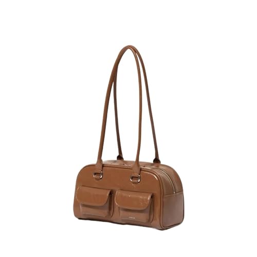 YShiuoL Umhängetasche Damen Retro Frauen Umhängetasche PU Leder Multi Tasche Handtasche Weibliche Schulter Unterarm Einkaufstasche Geldbörsen(Brown) von YShiuoL