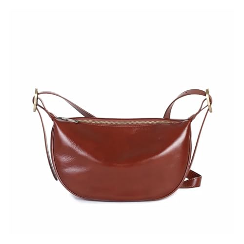 YShiuoL Umhängetasche Damen Umhängetasche, vielseitige Rindsleder-Knödeltasche for Pendeln, Damen-Ledertasche, Einzelschulter(Brown) von YShiuoL