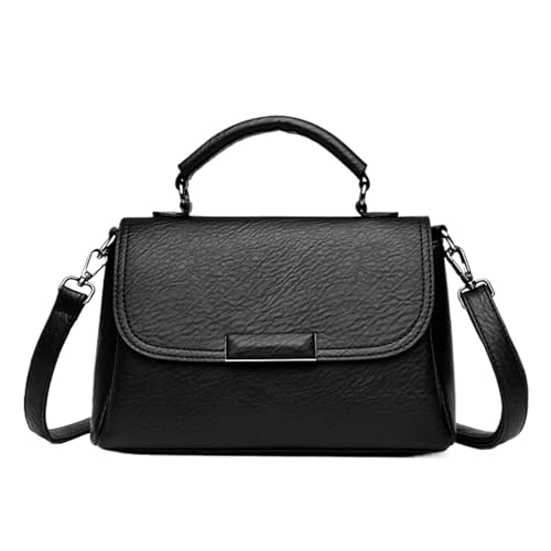 YShiuoL Umhängetasche Damen Umhängetasche Leder Damen Handtaschen Mode Weibliche Messenger Tragetaschen Frauen Schulter(Black) von YShiuoL