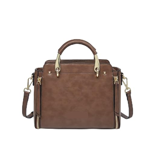 YShiuoL Umhängetasche Damen Umhängetasche Split Leder Elegante Handtasche Frauen Tote Tasche Weibliche Schulter Große Kapazität Dame Stilvolle Messenger Taschen(E) von YShiuoL