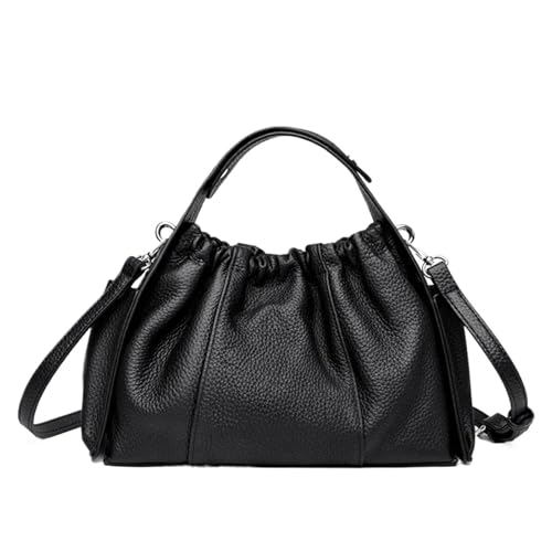 YShiuoL Umhängetasche Damen Umhängetasche Weiches Leder Große Kapazität Frauen Tragetaschen Weibliche Schulter Damen Handtaschen(Black) von YShiuoL