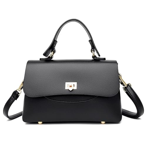 YShiuoL Umhängetasche Damen Umhängetasche for Frauen PU Leder Messenger Bags Mode Weibliche Casual Tasche Frau Handtasche(Black) von YShiuoL
