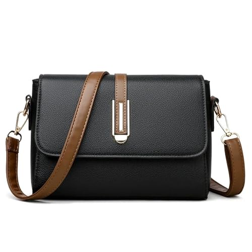 YShiuoL Umhängetasche Damen Umhängetasche for Umhängen, stilvolle Damentasche, aus weichem Leder in einfarbiger Farbe(Black) von YShiuoL
