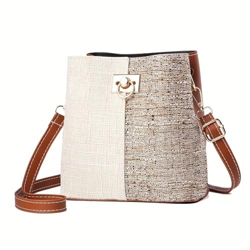 YShiuoL Umhängetasche Damen Umhängetaschen, Geldbörsen for Damen, Leder-Umhängetasche mit verstellbarem Schultergurt und mehreren Taschen(Brown) von YShiuoL