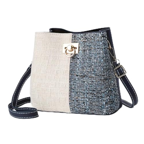 YShiuoL Umhängetasche Damen Umhängetaschen, Geldbörsen for Damen, Leder-Umhängetasche mit verstellbarem Schultergurt und mehreren Taschen(White and Blue) von YShiuoL