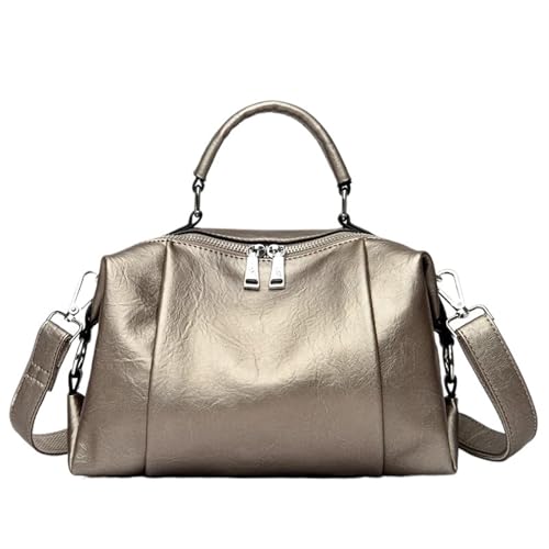 YShiuoL Umhängetasche Damen Umhängetaschen Leder Damen Tasche Mode Plissee Schulter Umhängetasche Große Kapazität Pendler Weibliche Handtasche Messenger(Bronze) von YShiuoL