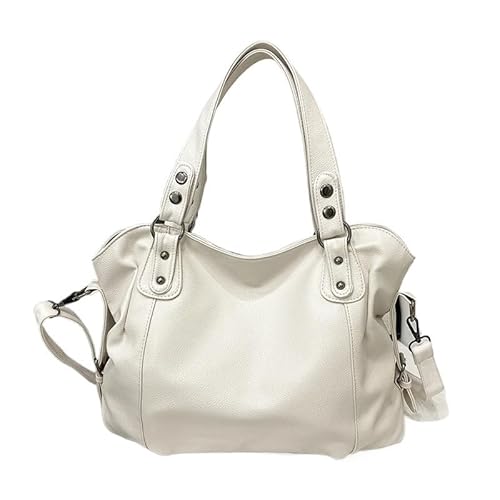 YShiuoL Umhängetasche Damen Weibliche Umhängetaschen Handtasche Große Kapazität Stylische Einkaufstasche Damen Weiches Leder Hobos Messenger Bags Frauen Shopper Tasche(Beige) von YShiuoL