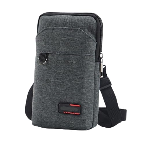 YTAFONPO Handy Gürteltasche Herren Hüfttasche Umhängetasche Outdoor wasserdichte Hüfttasche Handytasche Camping Jagdtasche(Single Zipper Grey A) von YTAFONPO