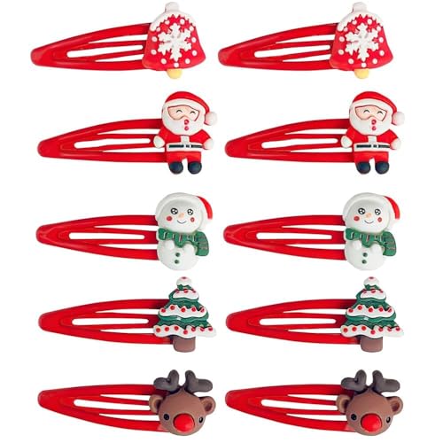 15-teiliges Set Weihnachts Haarspangen und Haargummis für Kinder, rote festliche Haaraccessoires, Geschenkideen für Mädchen, Weihnachtsfeier und Fotoshooting von YTAXYZWR