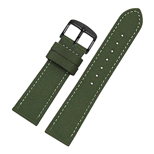 18-24mm Nylon Echtes Leder Spleißen Wasserdichte Uhrenarmband Armband Schweißabsorbierenden Ersatz, One Size von YTBHSHXZ