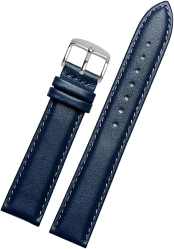Blaues Lederarmband 12mm - 23 Uhr Ersatz Armband Zubehör, 23mm von YTBHSHXZ