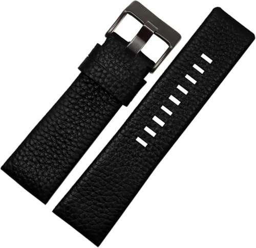 Echtleder Uhrenarmband 22mm - 30 Litchi Korn Uhrenarmband Ersatz Armband für Herrenuhren, 30mm von YTBHSHXZ