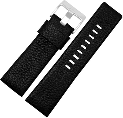 Echtleder Uhrenarmband 22mm - 30 Litchi Korn Uhrenarmband Ersatz Armband für Herrenuhren, 30mm von YTBHSHXZ