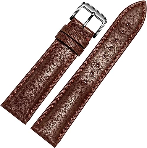 Leat 12-24mm Herren Damen Echtes Leder Uhrenarmband Armband Ersatz Pin Schnalle/Faltschließe, One Size von YTBHSHXZ