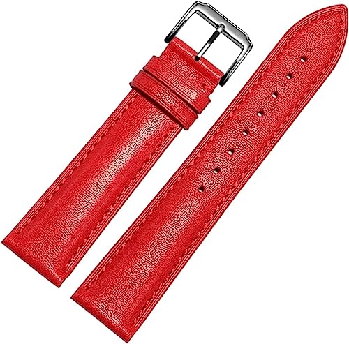 Leat 12-24mm Herren Damen Echtes Leder Uhrenarmband Armband Ersatz Pin Schnalle/Faltschließe, One Size von YTBHSHXZ