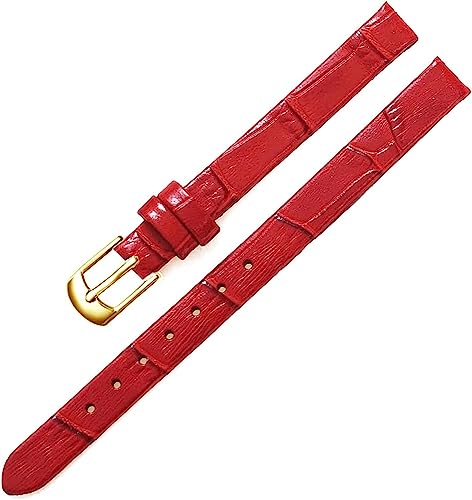 Leat Damen Lederarmband 8mm 10mm Uhr Zubehör Ersatz Armband Pin Schnalle, One Size Leat Damen Lederarmband 8mm 10mm Uhr Zubehör Ersatz Armband Pin Schnalle, One Size von YTBHSHXZ