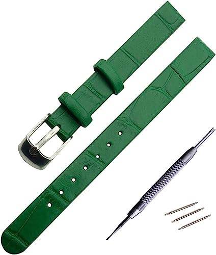 Leat Damen Vintage Weiche Leder Uhrenarmbänder Silber Schnalle Uhrenarmband 8mm 10mm Uhr Zubehör, One Size Leat Damen Vintage Weiche Leder Uhrenarmbänder Silber Schnalle Uhrenarmband 8mm 10mm Uhr Zubehör, One Size von YTBHSHXZ