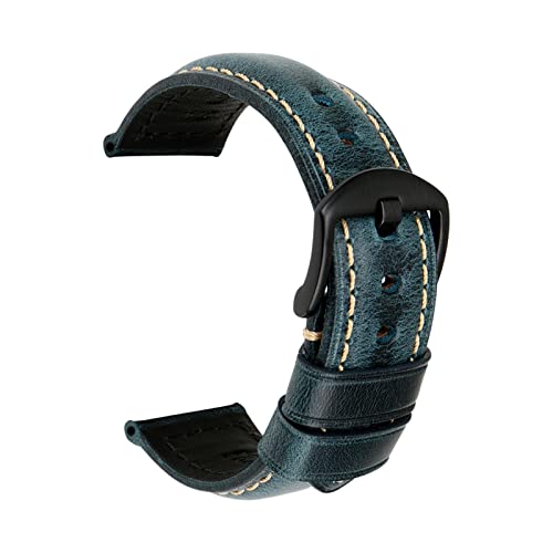 Leat Herrenuhr Zubehör Uhrenarmbänder 18mm - 26mm Vintage Öl Wachs Lederarmband, One Size von YTBHSHXZ