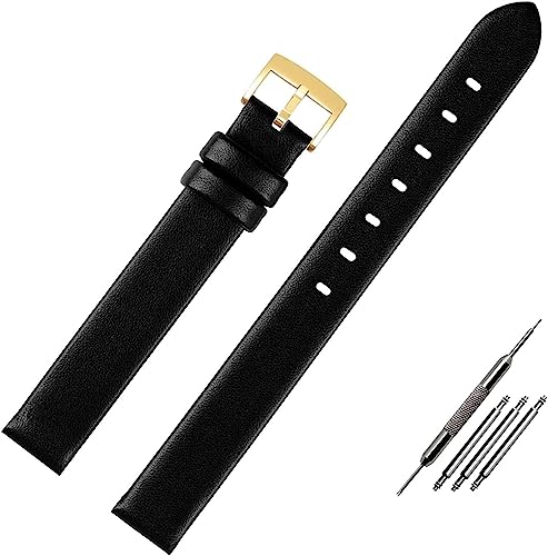 Leat Weiches Lederarmband Damen Dünne 12mm Damenuhr Zubehör, One Size von YTBHSHXZ