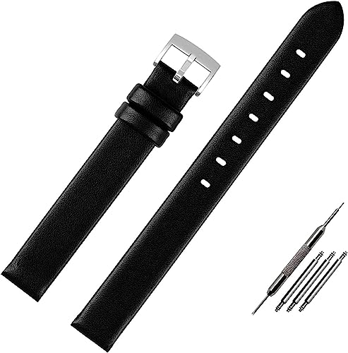Leat Weiches Lederarmband Damen Dünne 12mm Damenuhr Zubehör, One Size von YTBHSHXZ
